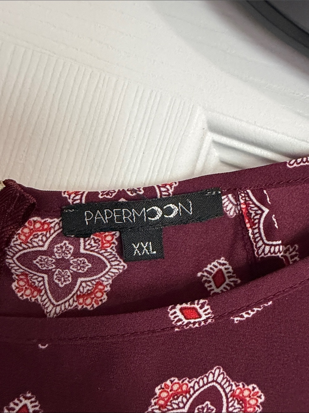 Papermoon Burgundy Floral Medallion Blouse - Picture 2 of 11